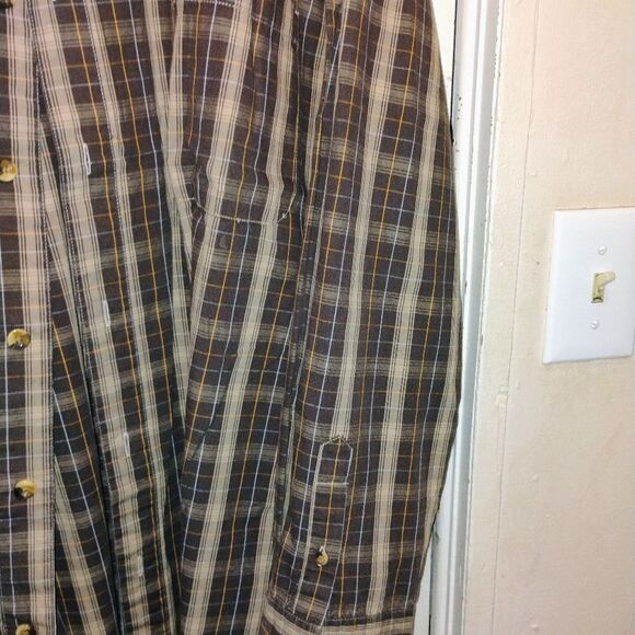 C E. Schmidt Work wear Nwot Classic Brown Plaid Button Down Shirt - Picture 4 of 13